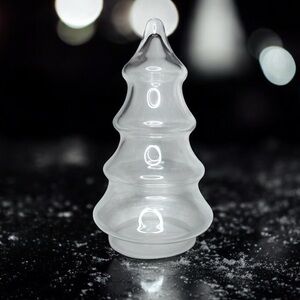 Vintage Clear Glass Libbey Christmas Tree Jar Holiday Decor Container